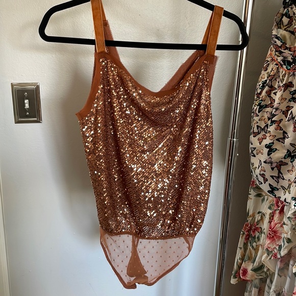 Free People Tops - Free people NWT sequin bodysuit S